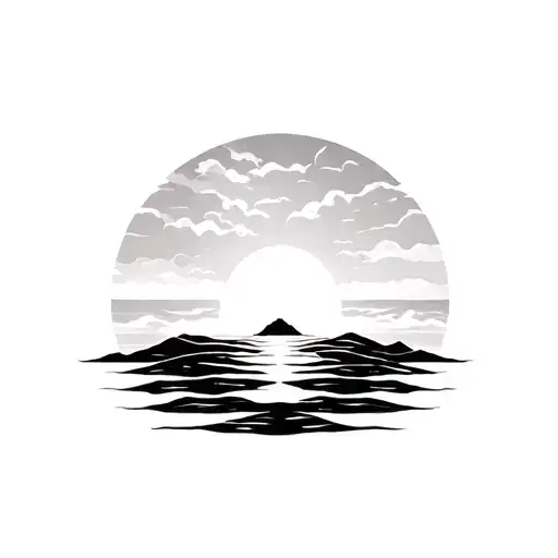 Ocean Sunrise tattoo design idea