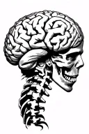 Brain nervous system spine tattoo design idea
