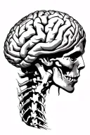 Brain nervous system spine tattoo design idea