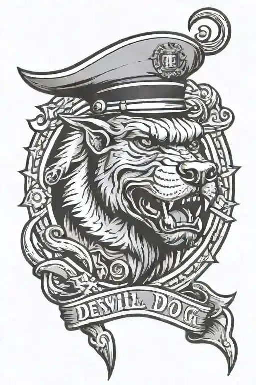 Devil Dog Marine Corps emblem tattoo design idea