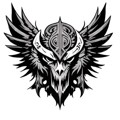 symbol of the blood angels combined with the symbol of khorne from warhammer 40k tattoo design idea