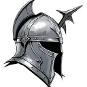 crusader knight helmet tattoo design idea