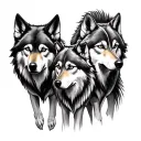 Three Wolf tattoo design idea
