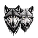 Three Wolf tattoo design idea
