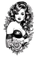 plus size pin up girl tattoo design idea