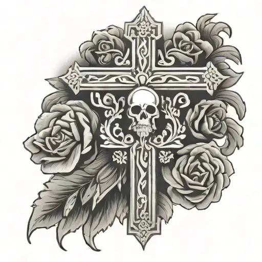 Russian orthodox cross with Bible passage saying Isiah  tattoo design idea