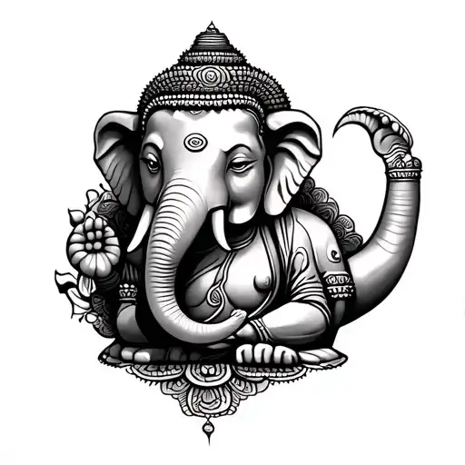 Buddha Elephant tattoo design idea