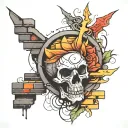 brick wall tattoo design idea