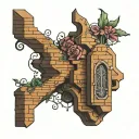brick wall tattoo design idea