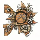 brick wall tattoo design idea