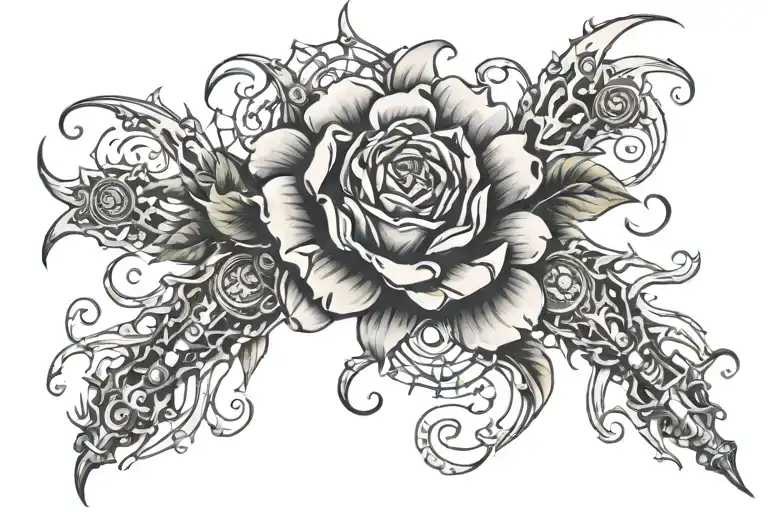 Ritesh rose blooming tattoo design idea