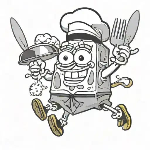 spongebob chef tattoo design idea