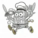 spongebob chef tattoo design idea
