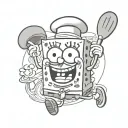 spongebob chef tattoo design idea