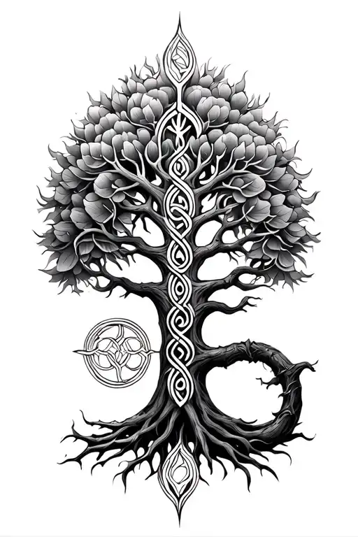 celtic tree of life tattoo design idea