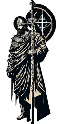 catholic warrior tattoo design idea