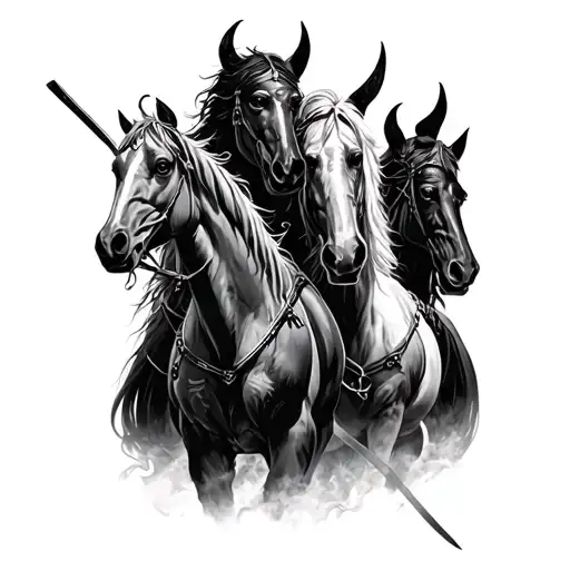 4 Horsemen Of The Apocalypse tattoo design idea