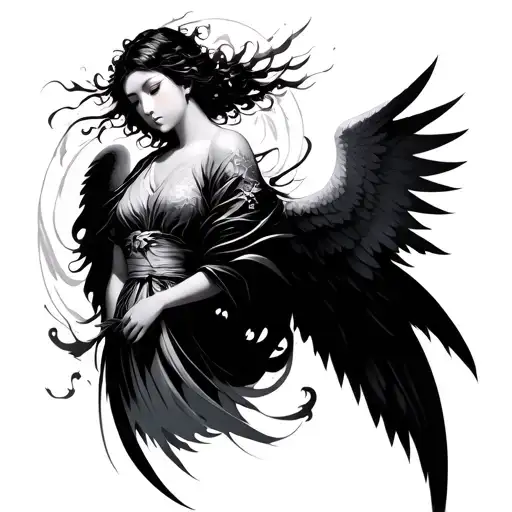 Japanese Angel tattoo design idea