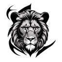 Lion face incorporated tattoo design idea