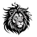 Lion face incorporated tattoo design idea