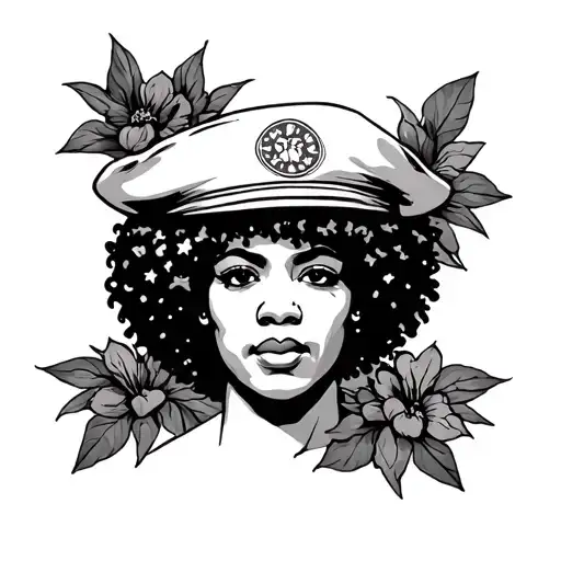 afro americana sailor jerry tattoo design idea
