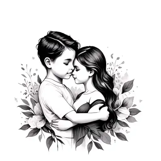 Mother And Son Matching tattoo design idea