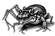 spider cricket toad mouse holding tattoo design idea