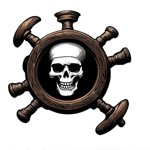 Pirates of the caribbean Skeleton steering helm tattoo design idea