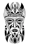 African Mask tattoo design idea