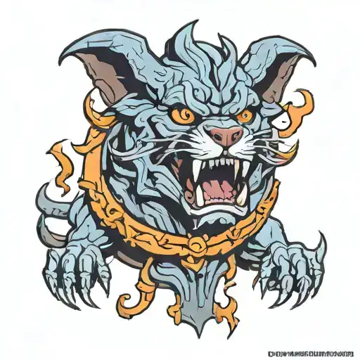 Cerberus hades Greek god tattoo design idea