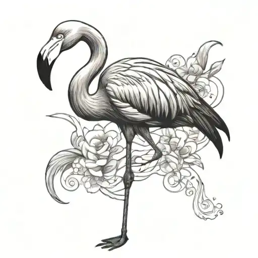 flamingo with plastered leg tattoo tattoo design idea