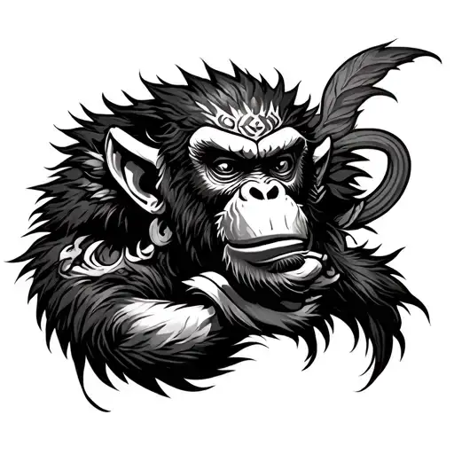 Chinese sun wukong monkeying arm tattoo tattoo design idea