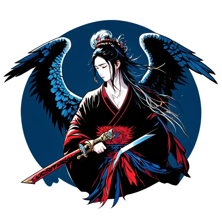 Angel With Sword tattoo design idea