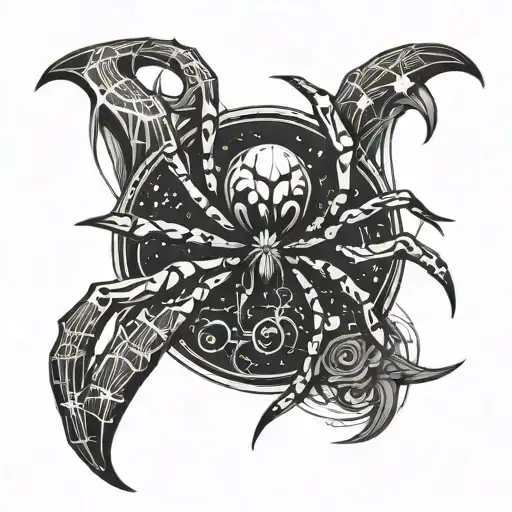 spiders,stars,spirals tattoo design idea