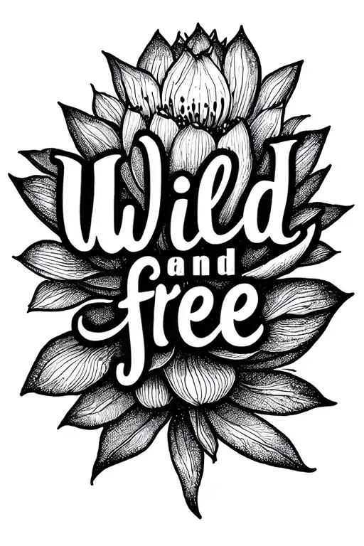 "Wild and free" lotus flower tattoo design idea