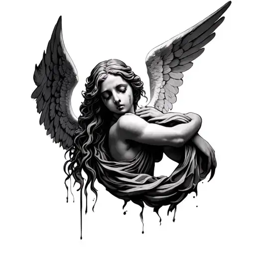 Crying Angel tattoo design idea