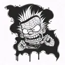 bart simpson vampire tattoo design idea