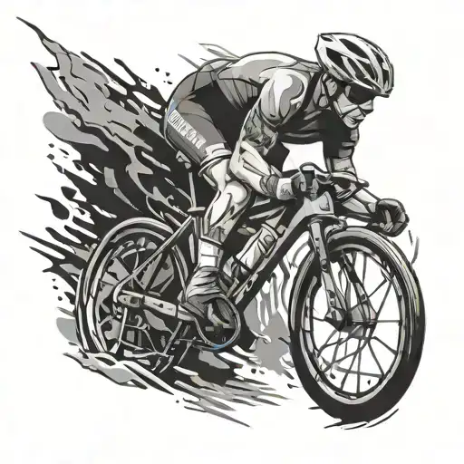 sports cycling grit and determination  tattoo design idea