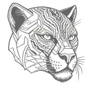 black panther full face with half a clock set to 11:55 tattoo design idea