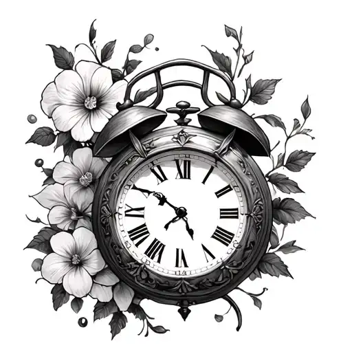 Alice In Wonderland Clock tattoo design idea