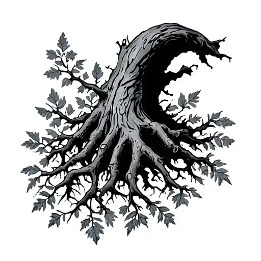 Approx. 10 cm tall, running vertically on the inner forearm (roots toward the wrist, branches toward the elbow).Style: tattoo design idea