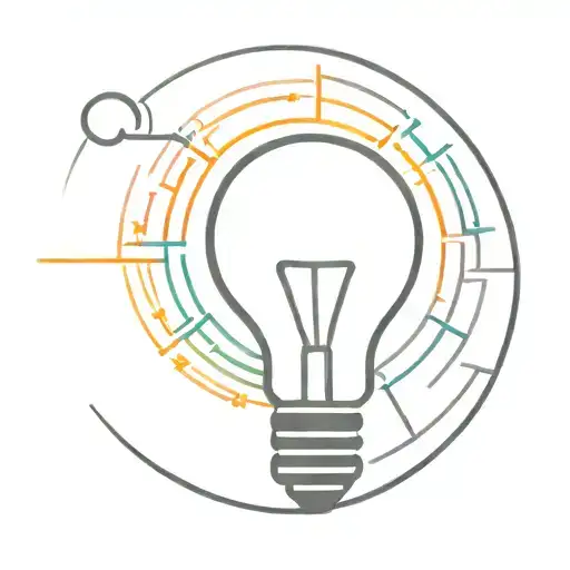 light bulb containing various colored lines forming a brian tattoo design idea