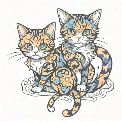 Calico cat tattoo design idea