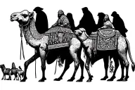 camel caravan traveling tattoo design idea
