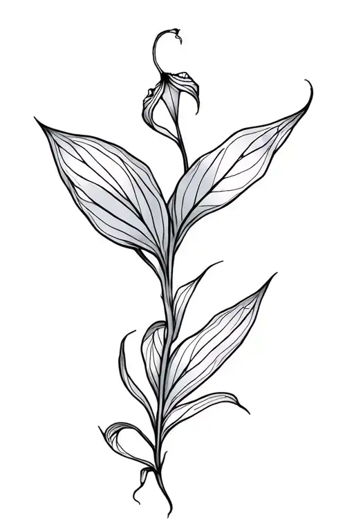 carnivorous plant with geometric tattoo design idea