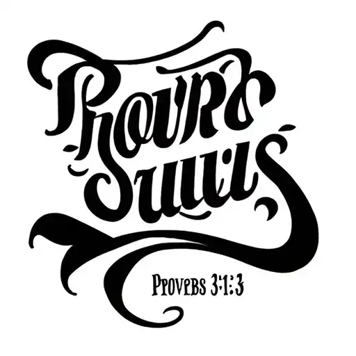 "Proverbs 31:3" cursive text tattoo design idea