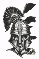 gladiator with helmet tattoo design idea