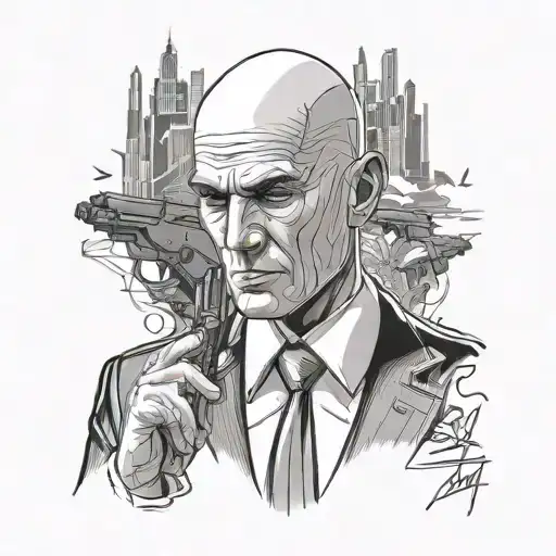hitman agent 47 tattoo design idea