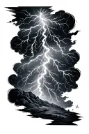 Thunderstorm with lightning bolts tattoo design idea