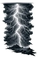 Thunderstorm with lightning bolts tattoo design idea
